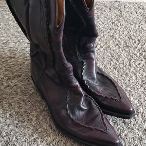 Men's Black Leather Western Boots